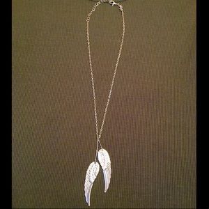 Silver Angel Wings Pendant Necklace